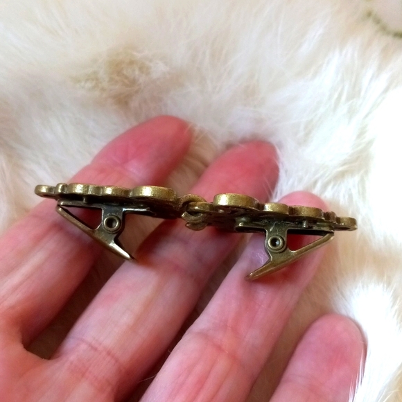 ⚔ Medieval Cloak Clasp Fancy Fastener Holder Pressure Clips Brass ⚔ - Picture 3 of 3